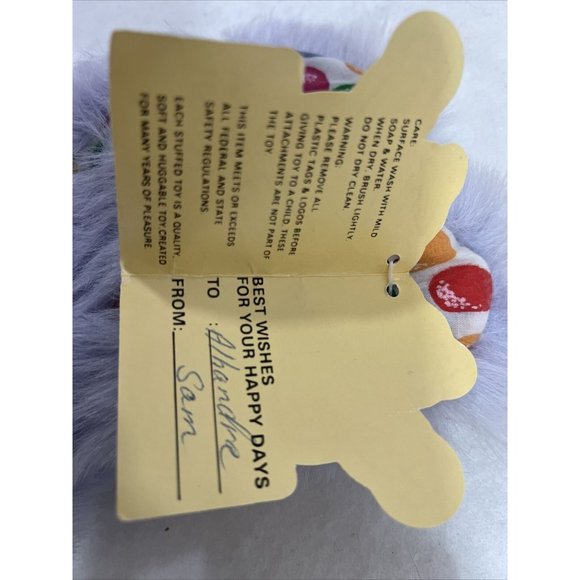 Goffa Purple Rabbit Plush Jellybean Bowtie with Tag 16 in - Picture 10 of 16